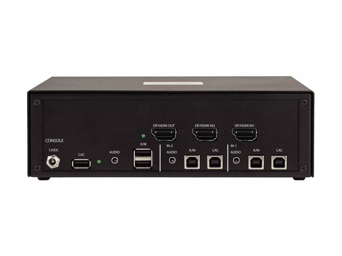 STARTECH.COM 2-Port Secure KVM Switch HDMI-DP 4K 60Hz NIAP 4.0 Zertifizierter Desktop KVM Umschalter CAC Port 2 PCs 1monitor
