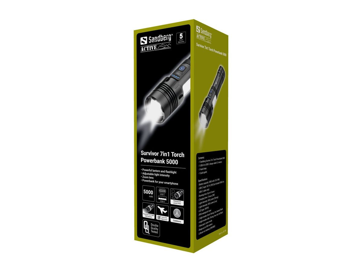 SANDBERG Survivor 7in1 Torch Powerbank 5000 - Verpackung