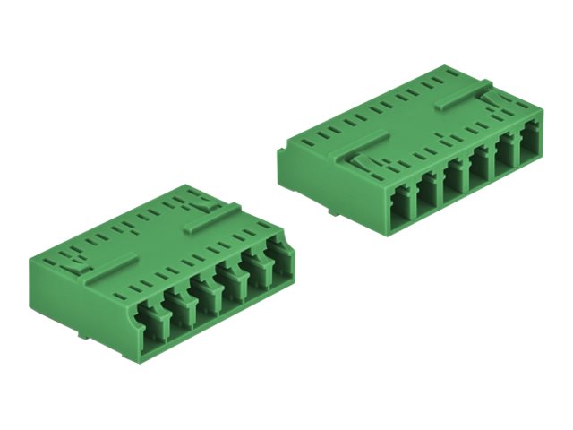 DELOCK LWL Kupplung HD LC Hexaplex Buchse zu LC Hexaplex Buchse grün - Vorderansicht