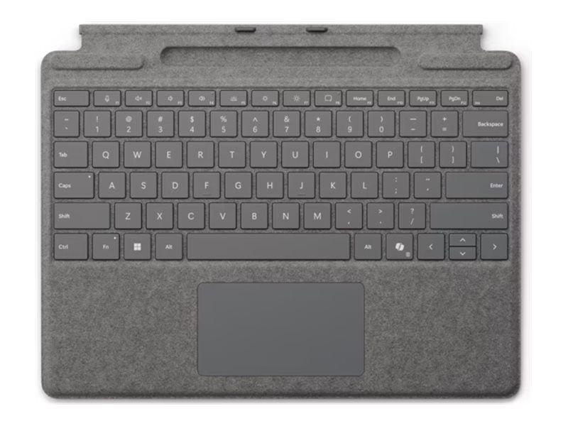 MICROSOFT Surface Pro Keyboard mit Stiftaufbewahrung Platin - Vorderansicht