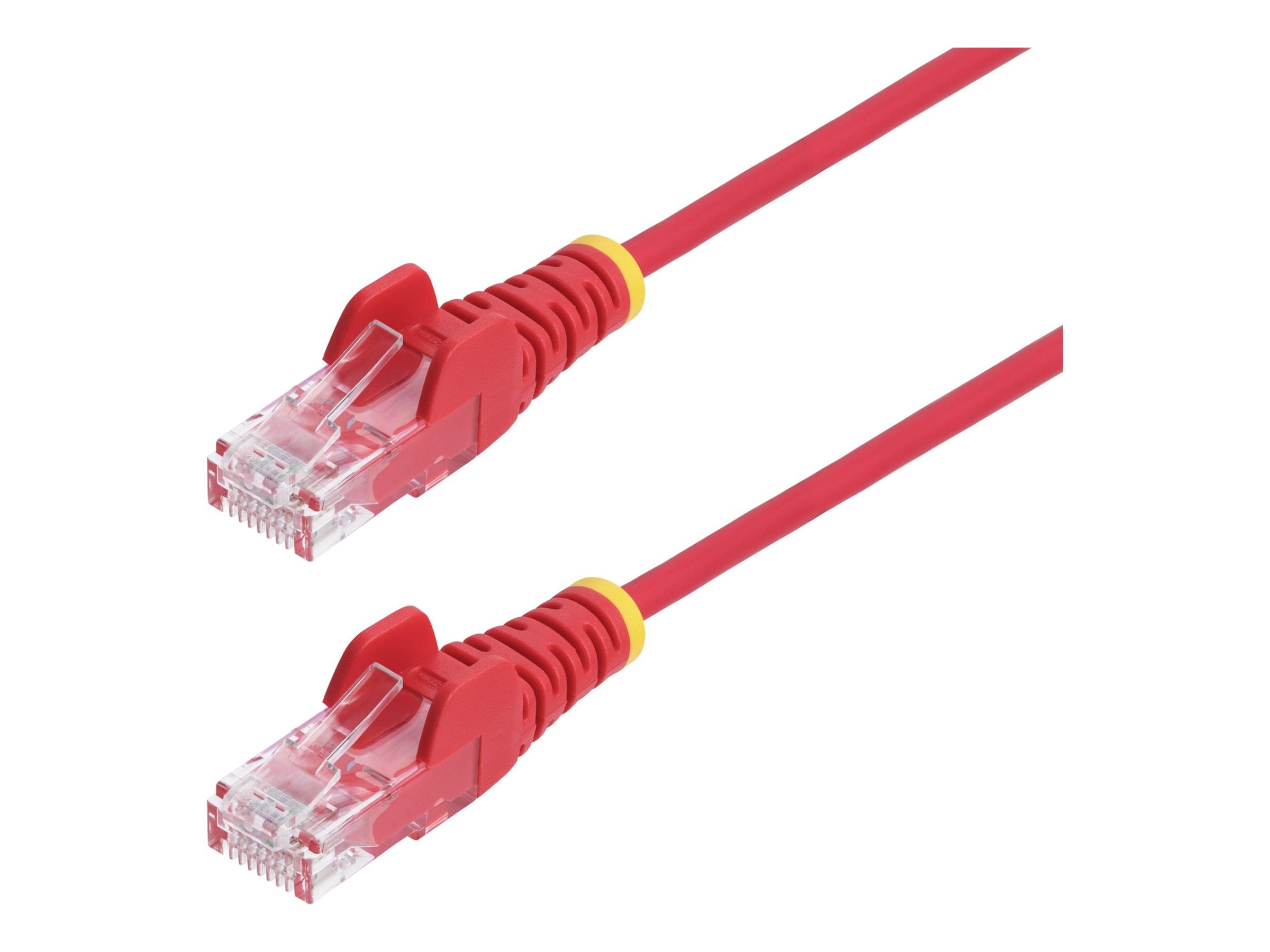 STARTECH.COM 25cm Rotes Slim CAT6-Netzwerkkabel 100W PoE Snagless RJ45 LSZH 28AWG Reines Kupfer Patchkabel-Ethernet Kabel