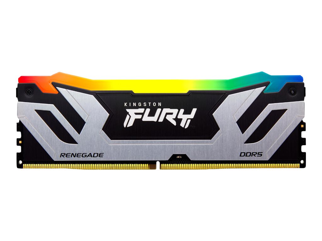 KINGSTON 48GB 8800MT/s DDR5 CL42 CUDIMM Kit of 2 FURY Renegade RGB Silver - Vorderansicht