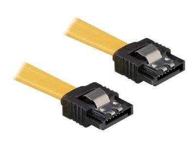 DELOCK Kabel SATA 30cm gelb ge/ge Metall - Vorderansicht