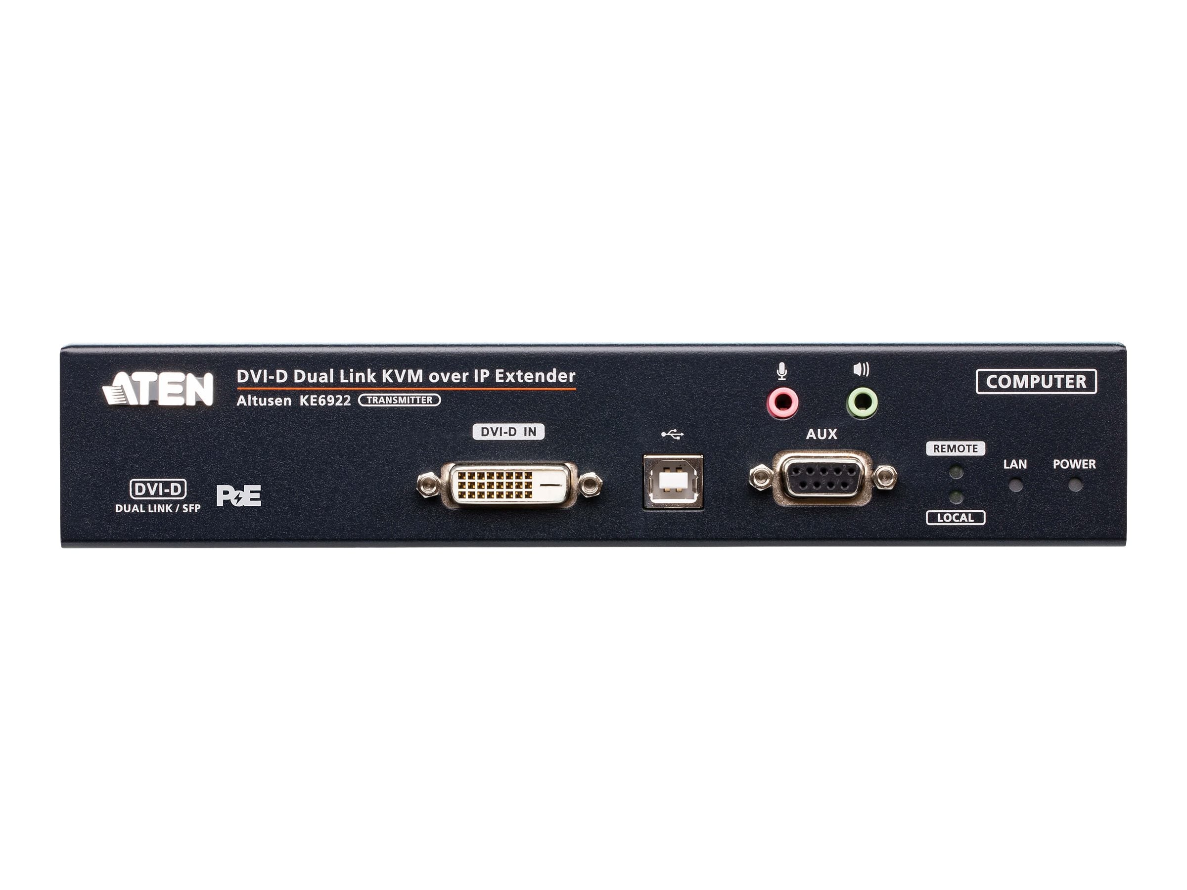ATEN KE6922T 2K DVI-D Dual Link KVM Over IP Sender Vorderansicht