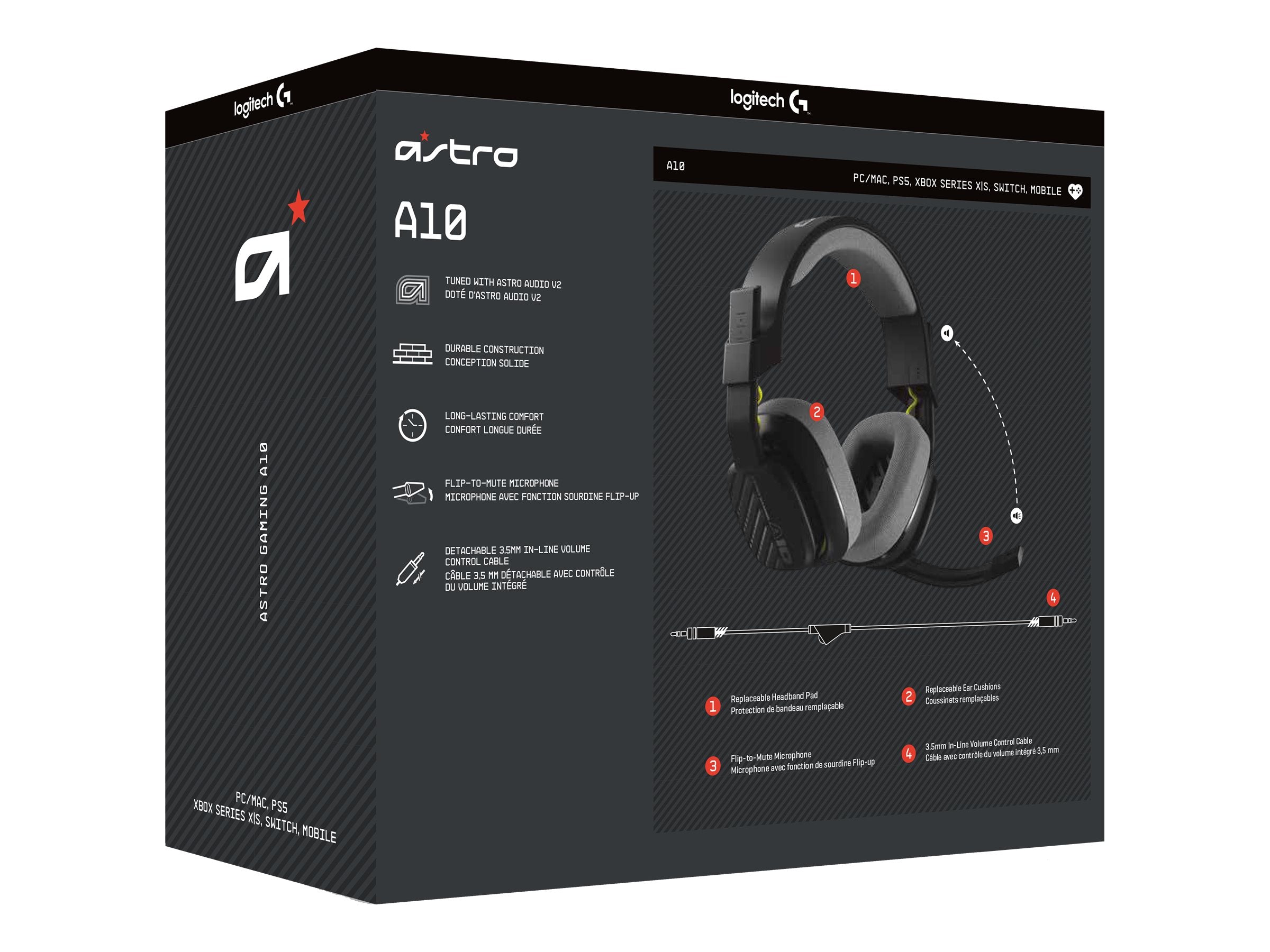 LOGITECH Astro Gaming A10 Gen 2 Headset Verpackung