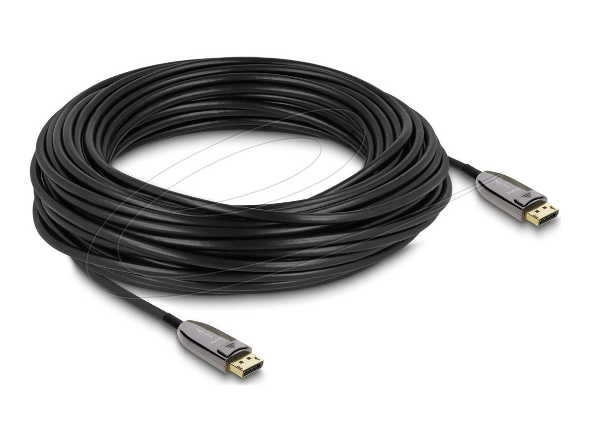 DELOCK Aktives Optisches Kabel DisplayPort 2.1 8K 60 Hz 40 Gbps 25m - Vorderansicht