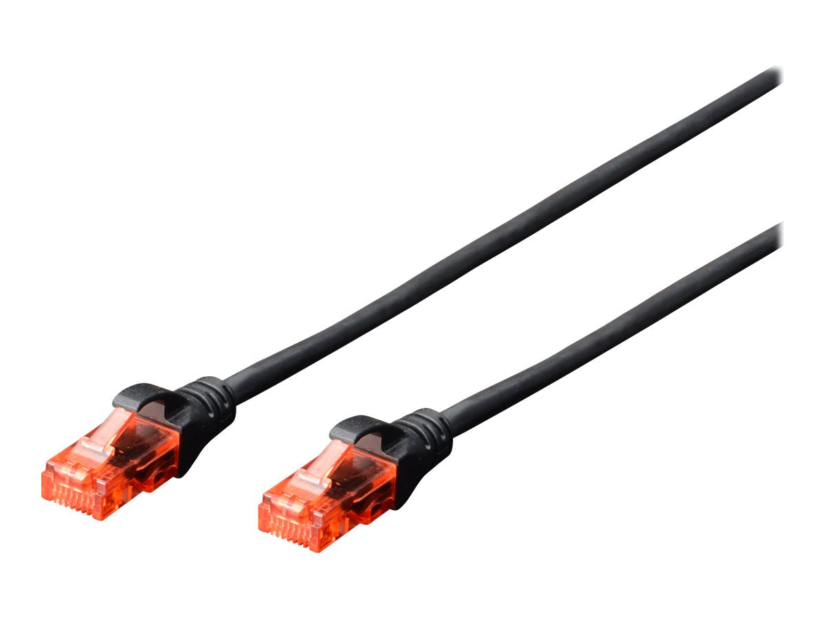 DIGITUS CAT 6 U-UTP Patchkabel 5m Schwarz - Vorderansicht