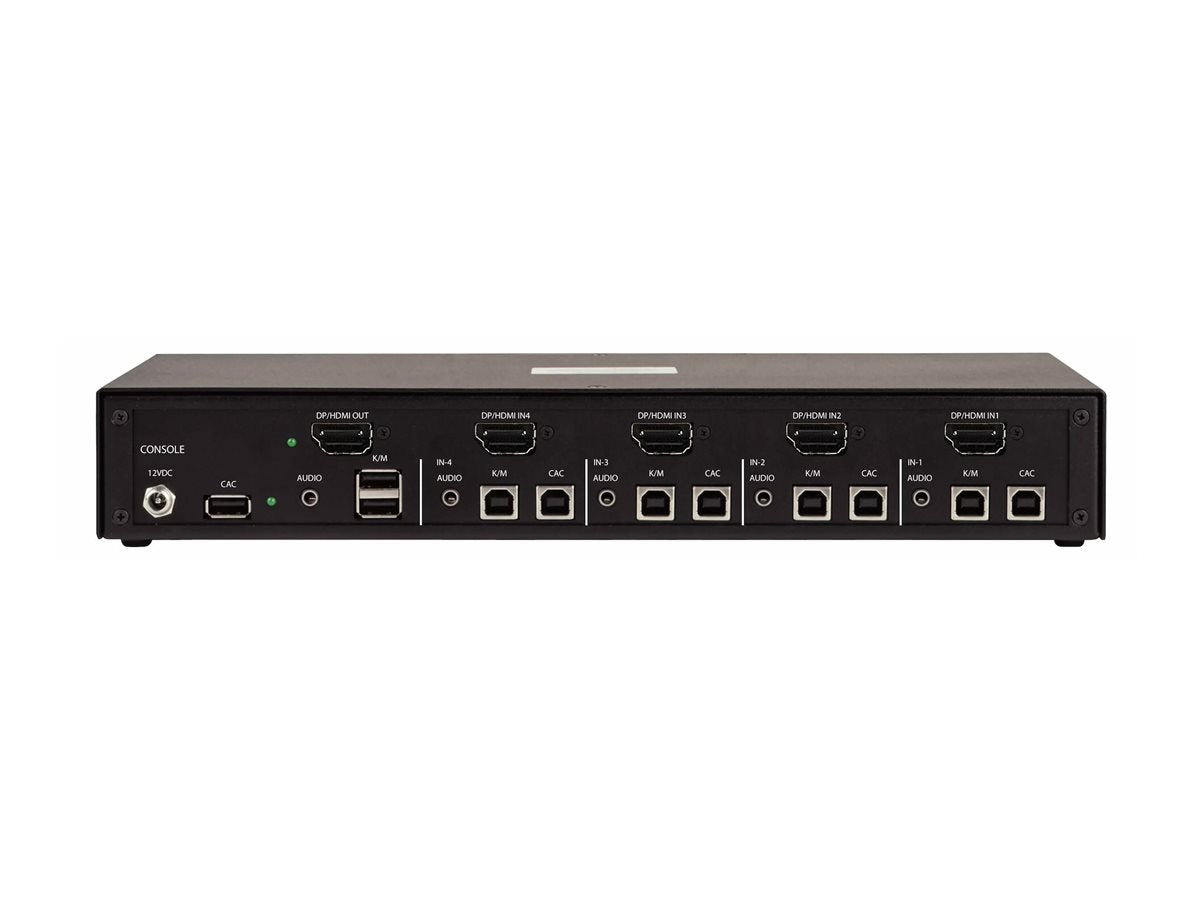 STARTECH.COM 4-Port Secure KVM Switch HDMI-DP 4K 60Hz NIAP 4.0 Zertifizierter Desktop KVM Umschalter CAC Port 4 PCs 1monitor