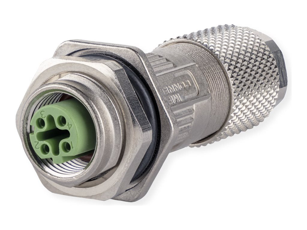 METZ CONNECT M12 Buchse D-kodiert IP67 Vorderansicht