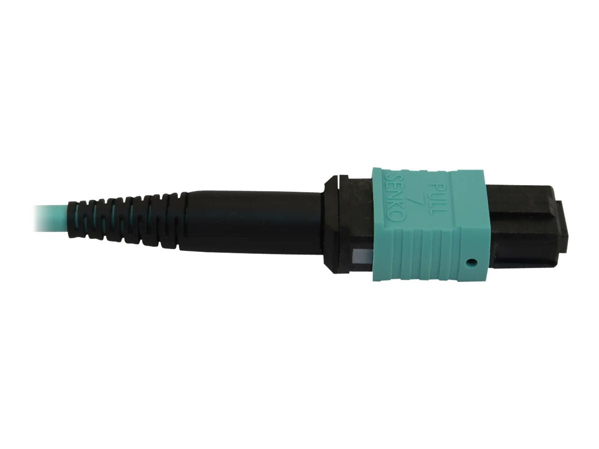 EATON TRIPPLITE 40/100/400G Multimode 50/125 OM3 Fiber Optic Cable 12F MTP/MPO-PC F/F LSZH Aqua 2m 6