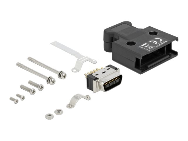 DELOCK MDR Stecker 20 Pin Lötanschluss mit Gehäuse - Vorderansicht