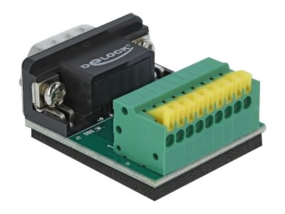DELOCK Adapter Sub-D 9 Pin Stecker zu Terminalblock 9 Pin - Vorderansicht