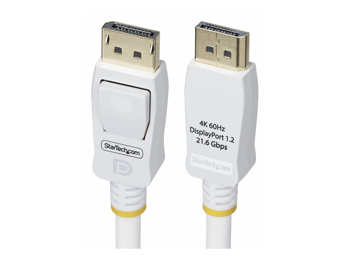 STARTECH.COM 3m DisplayPort 1.2 Kabel VESA-zertifiziert 4K 60Hz 21.6Gbps Rastende DP-Stecker DP 1.2monitor Kabel Weiss