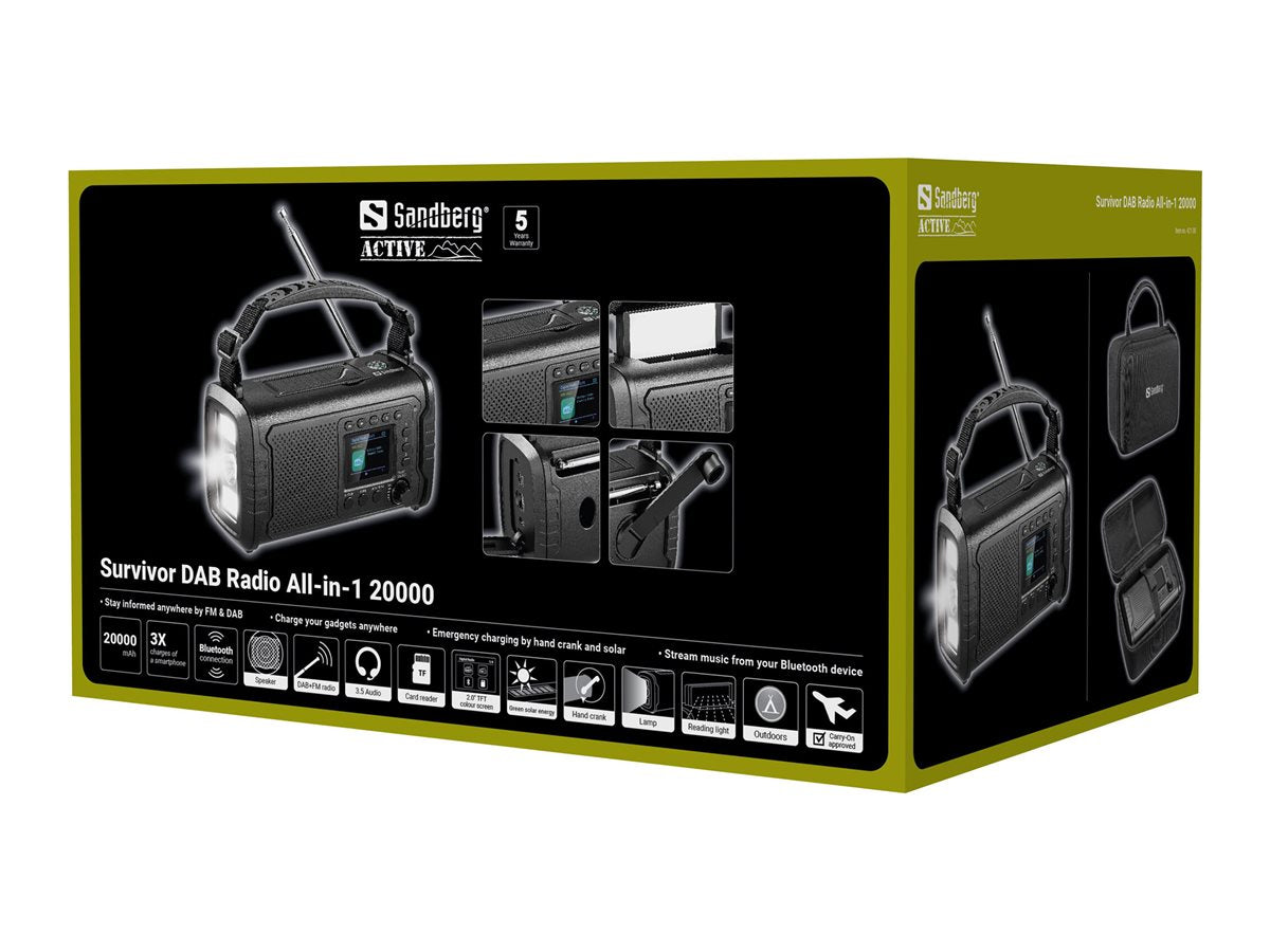 SANDBERG Survivor DAB Radio All-in-1 20000 Verpackung