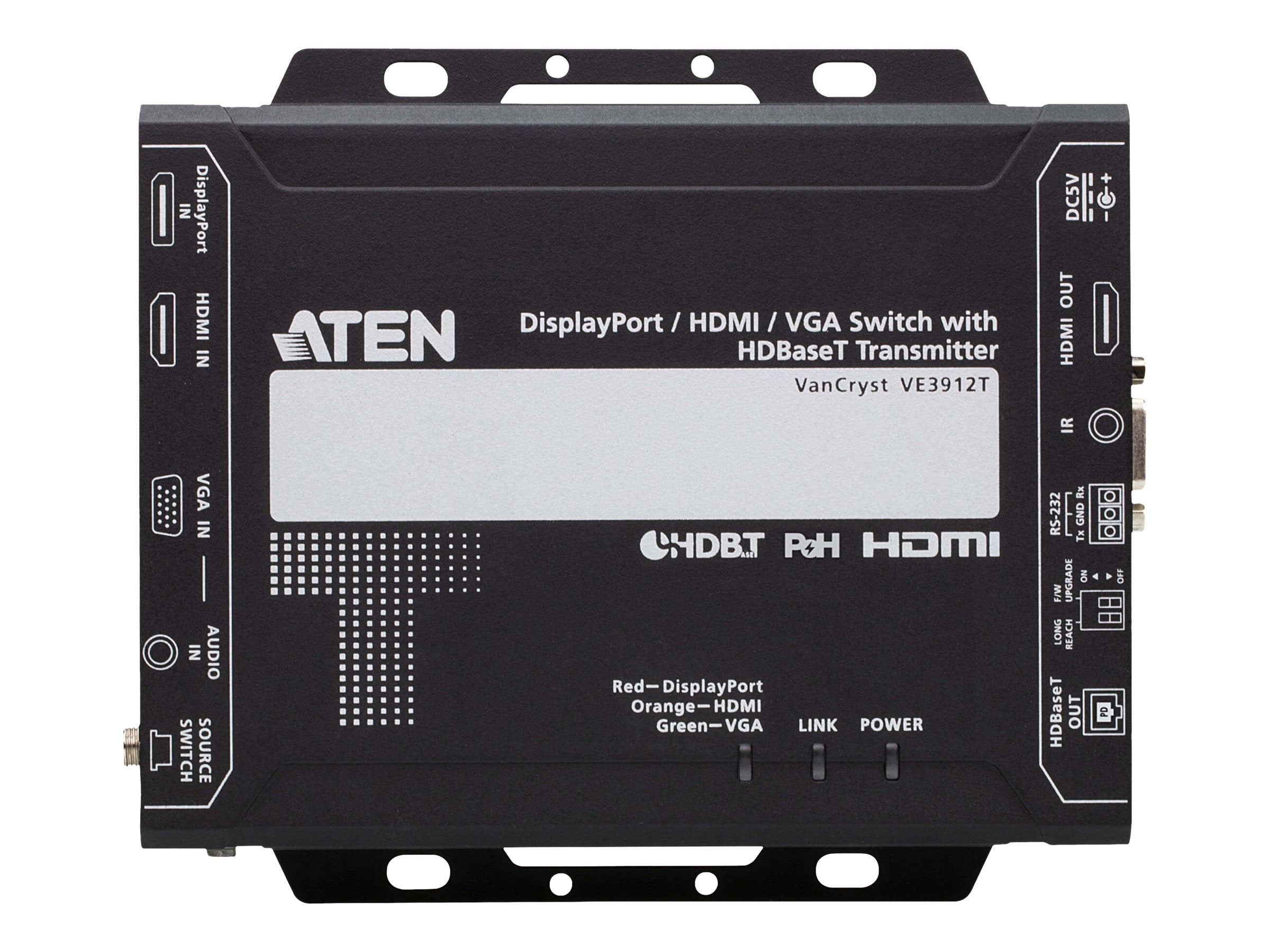 ATEN VE3912T DP/HDMI/VGA Switch HDBaseT Extender Vorderansicht