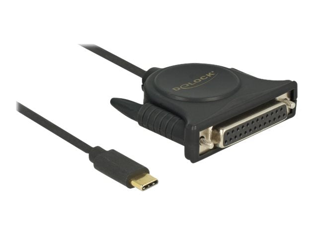DELOCK Adapter USB Type-C 2.0 Stecker > 1 x Parallel DB25 Buchse - Vorderansicht