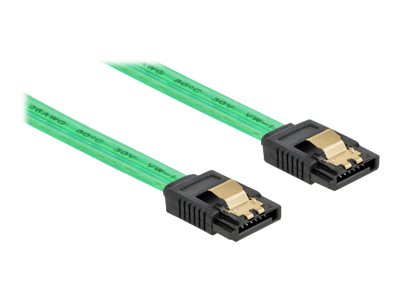 DELOCK SATA 6 Gb/s Kabel UV Leuchteffekt grün 20cm - Vorderansicht