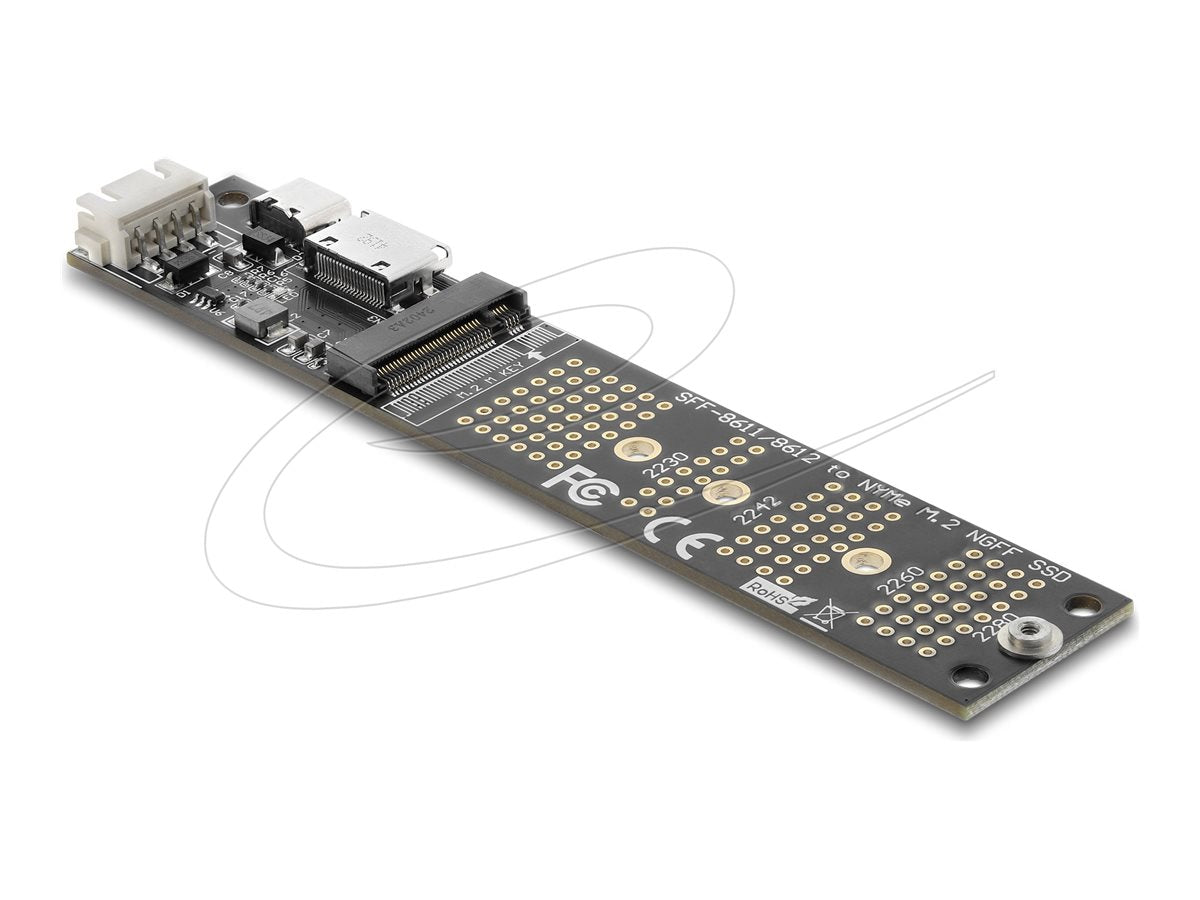 DELOCK OCuLink zu M.2 Key M NVMe SSD Konverter - Vorderansicht