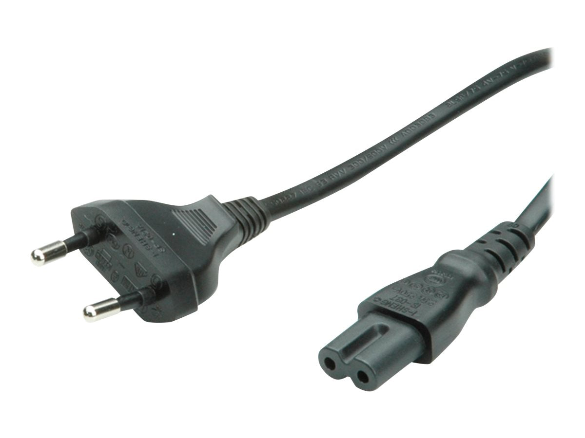 VALUE Netzkabel Euro-Flachstecker auf C7 2polig schwarz 1,8m - Verpackung