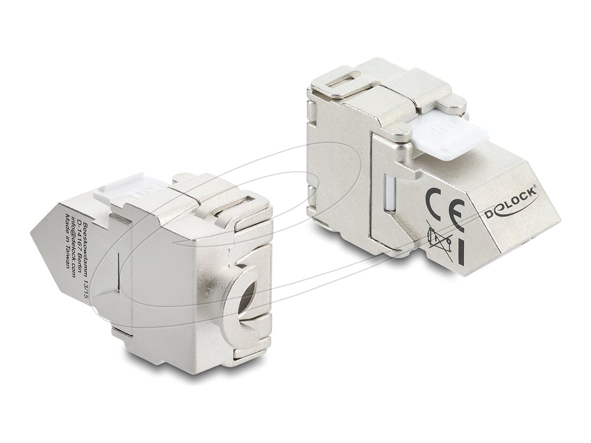 DELOCK Keystone Modul RJ45 Buchse zu LSA Cat.6A 45 gewinkelte Buchse geschirmt - Vorderansicht