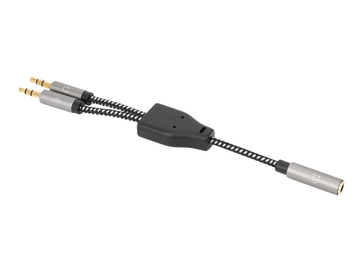 MANHATTAN Headset-Adapterkabel Aux Y-Audiosplitter Verpackung