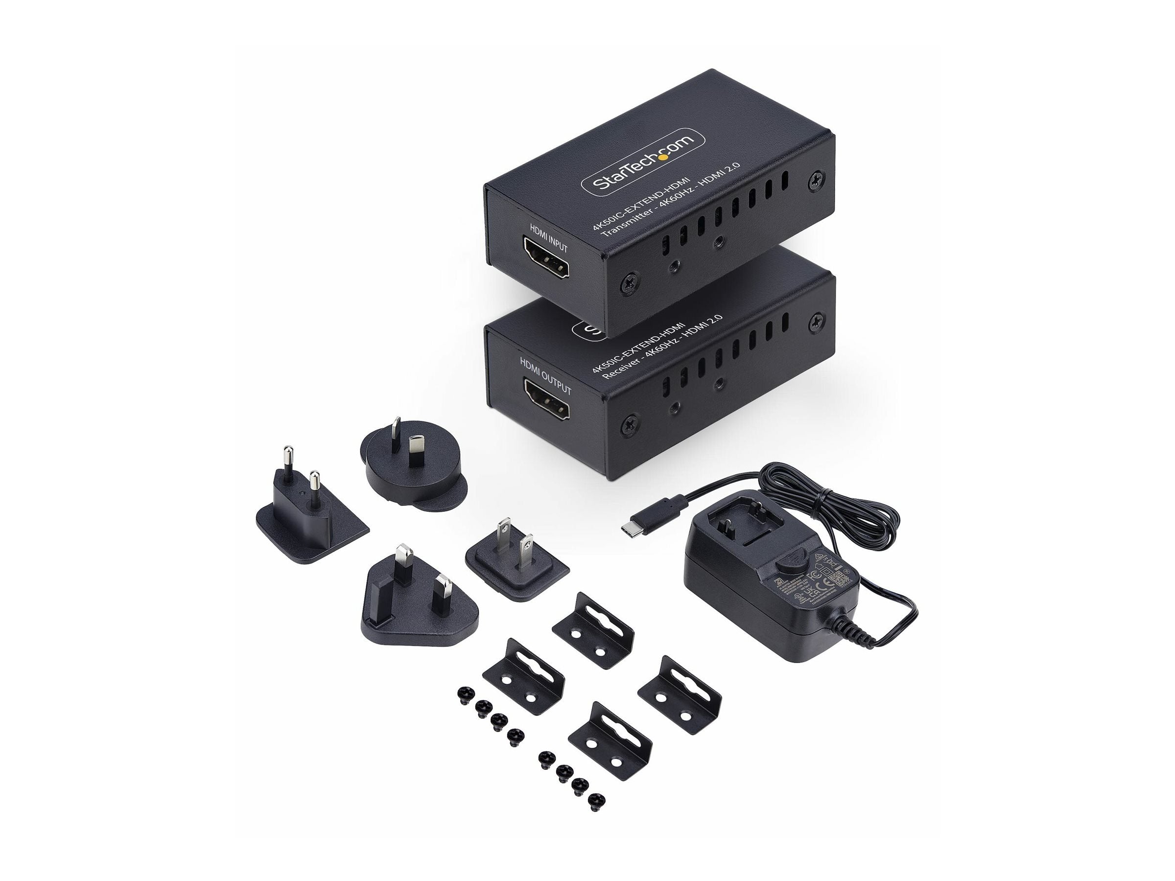 STARTECH.COM HDMI uber Netzwerkkabel Extender CAT5e/CAT6 4K 60Hz HDMI via Ethernet max.60m Power Over Cable HDMI uber LAN
