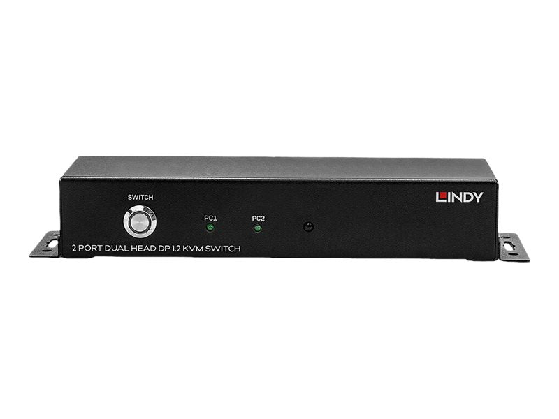 LINDY 2 Port Dual Head DisplayPort 1.2 KVM Switch mit Fernbedienung