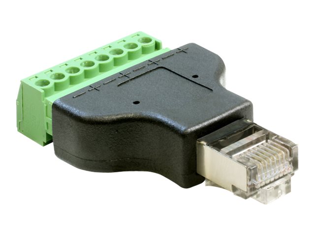 DELOCK Adapter Terminalblock > RJ45 Stecker - Vorderansicht