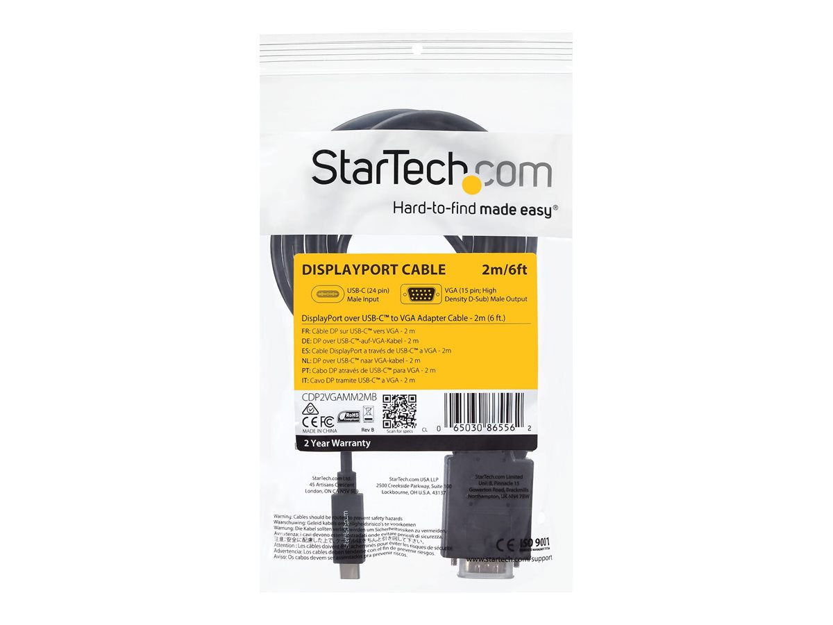 STARTECH.COM USB-C auf VGA Adapterkabel 2m Anschlussansicht