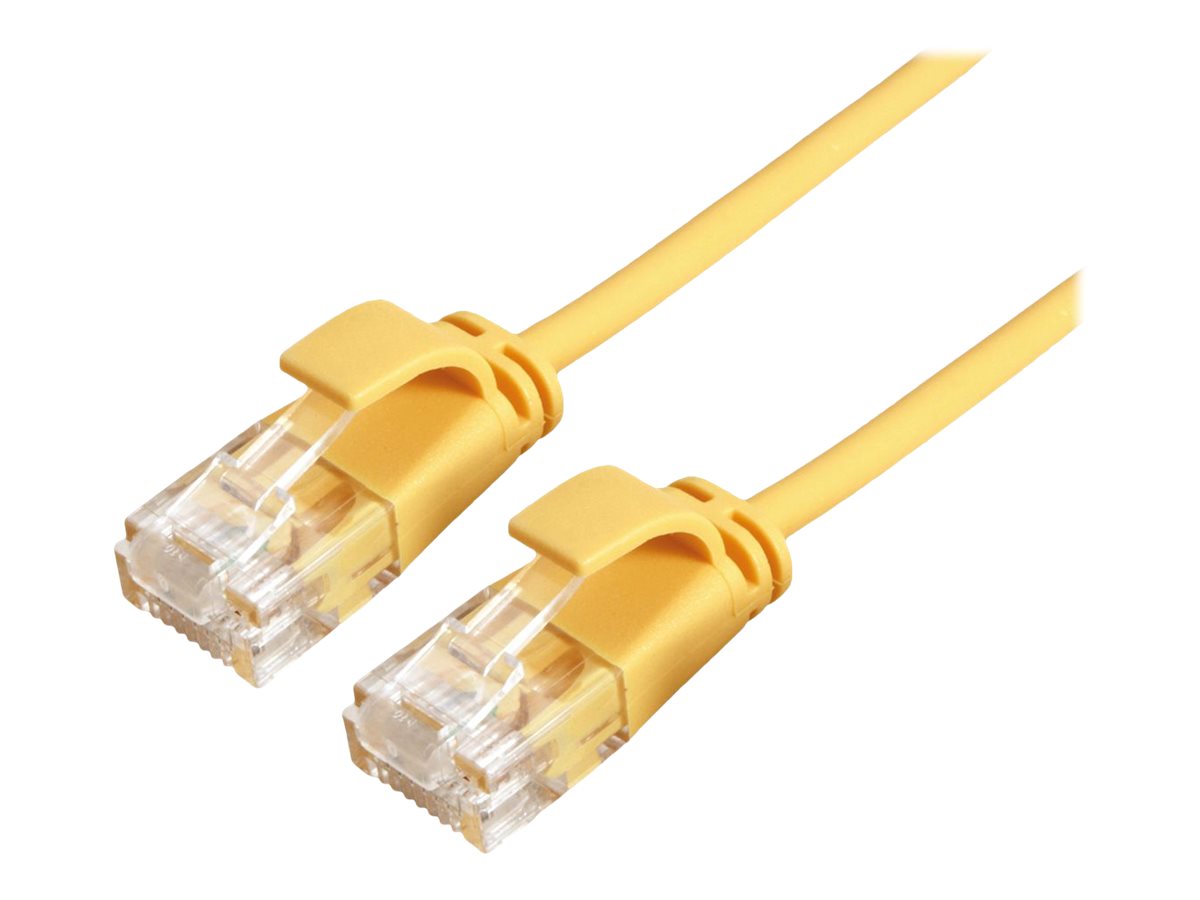 ROLINE GREEN UTP Patchkabel Kat.6A Class EA LSOH slim gelb 0,3m - Vorderansicht