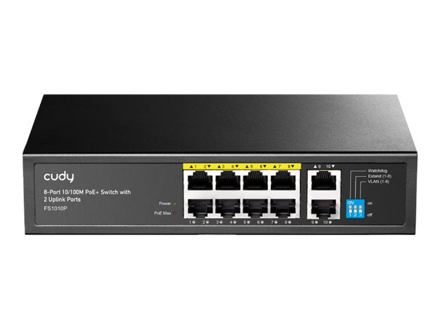CUDY FS1010P 8-Port 10/100M PoE+ Switch Vorderansicht