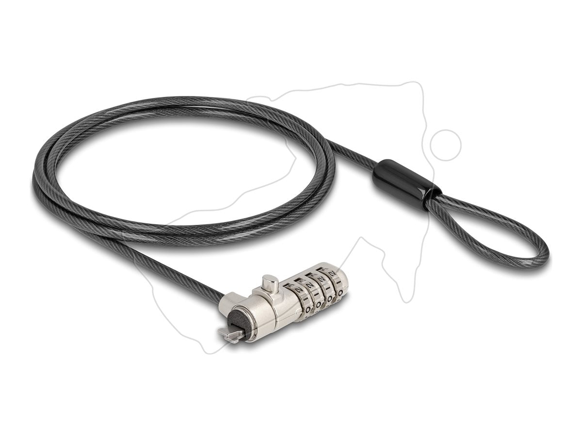 NAVILOCK Laptop Schloss mit Zahlenschloss fur HP Nano Slot - Karbonstahlkabel