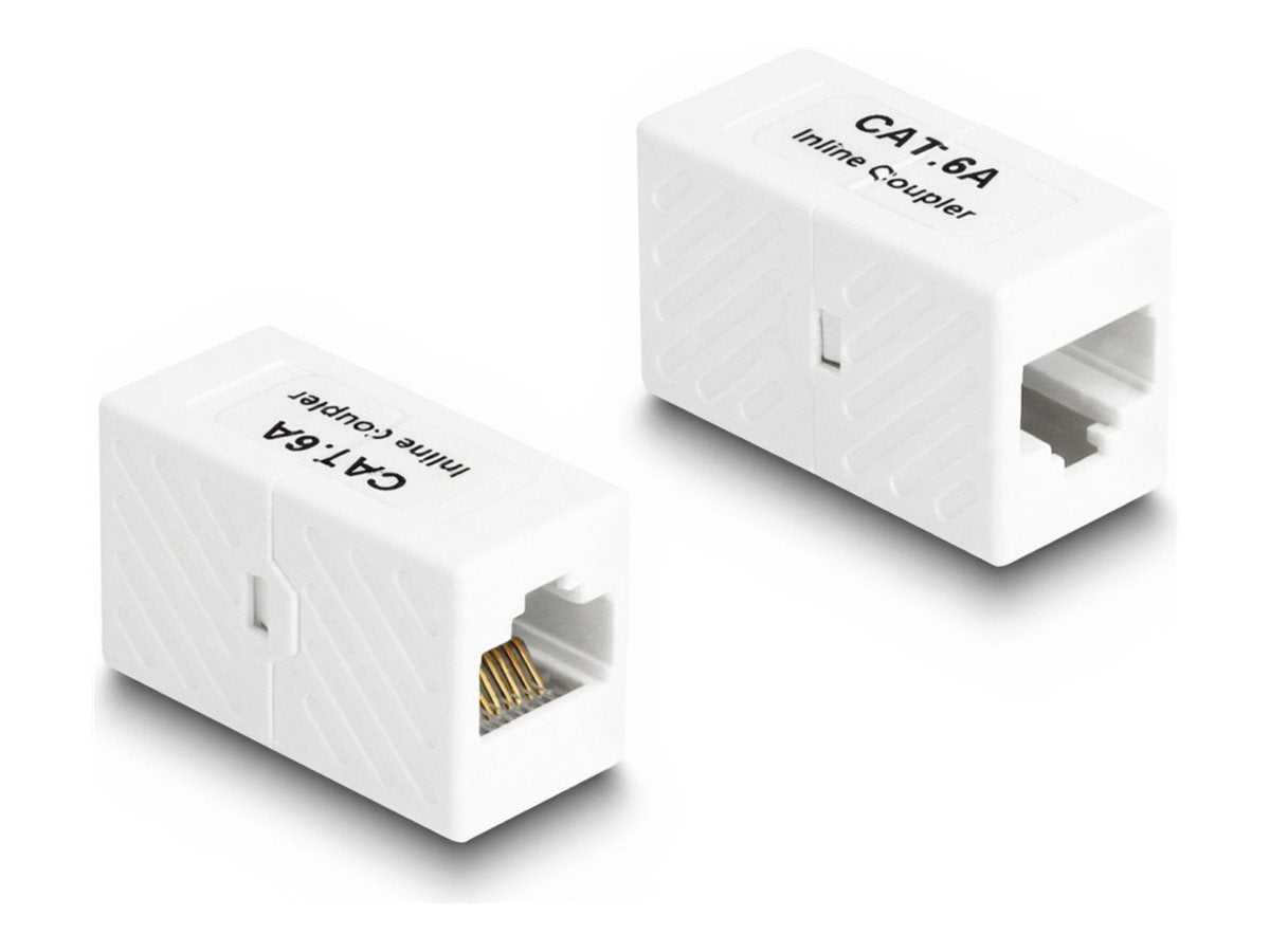DELOCK Adapter RJ45 Buchse zu RJ45 Buchse Cat.6A UTP weiss - Vorderansicht