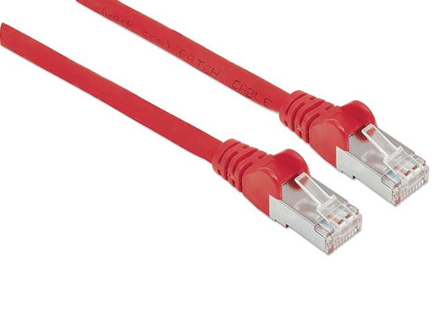 INTELLINET Netzwerkkabel Cat6A S/FTP 7,5m Rot - Vorderansicht