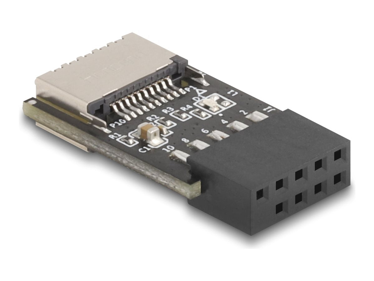 DELOCK USB 2.0 Adapter Pfostenbuchse zu intern USB Typ-E Key A Buchse - Vorderansicht