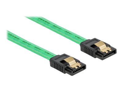DELOCK SATA 6 Gb/s Kabel UV Leuchteffekt grün 70cm - Vorderansicht