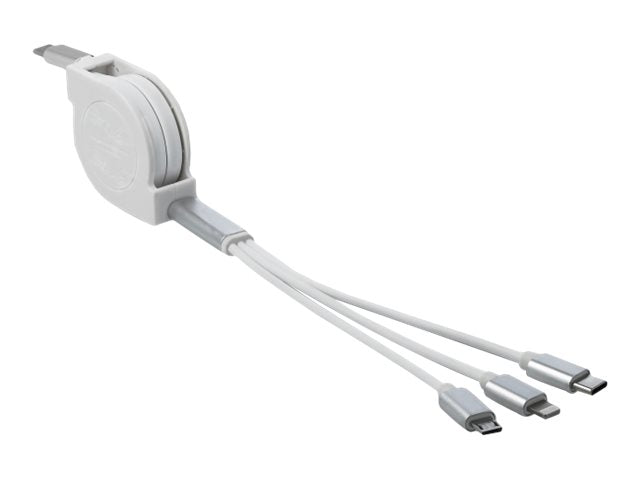 DELOCK USB Type-C 3 in 1 Aufrollladekabel Vorderansicht