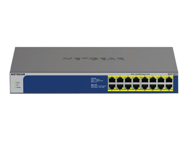 NETGEAR 16PT GIGE UNMNGED SWTCH W/ POE+ Vorderansicht
