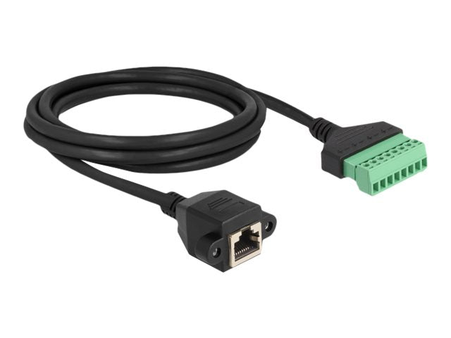 DELOCK RJ45 Kabel Cat.6 Buchse zu Terminalblock Adapter - Vorderansicht