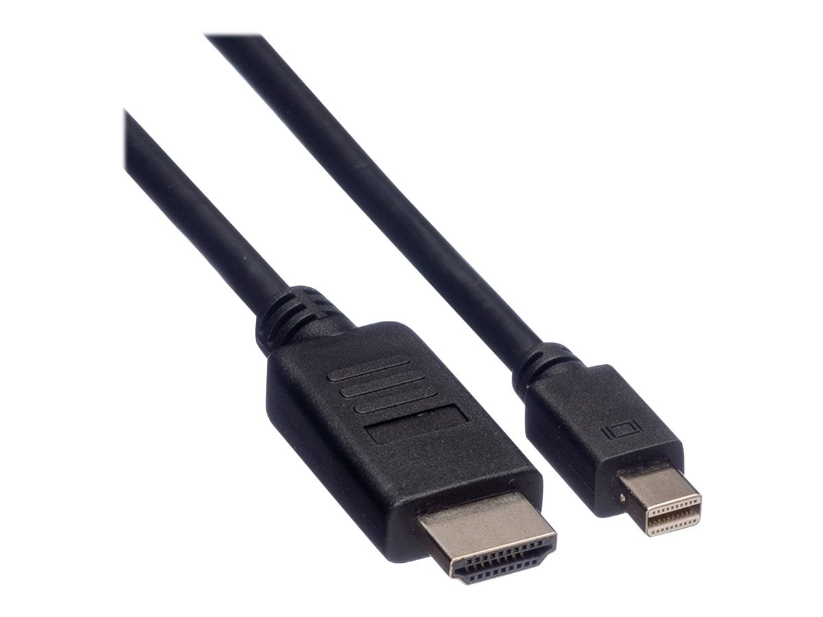 ROLINE Mini DisplayPort Kabel Mini DP-HDTV ST/ST schwarz 3m - Vorderansicht