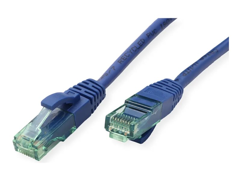 ROLINE RM Patchkabel Kat.6A UTP blau 0,5m - Vorderansicht