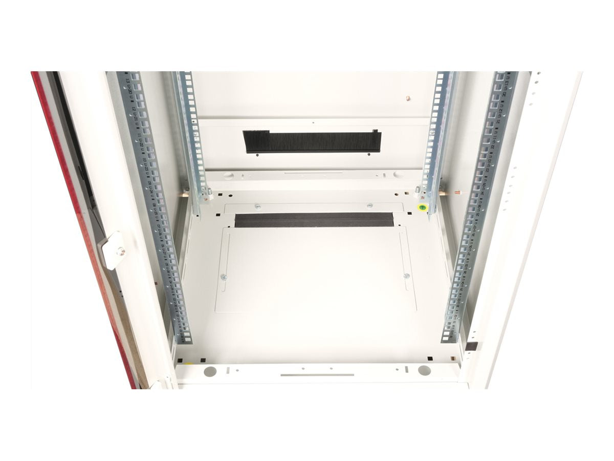 ROLINE Netzwerkschrank Pro 48,26cm 19Zoll 32 HE 600x600 BxT Glastür grau - Vorderansicht