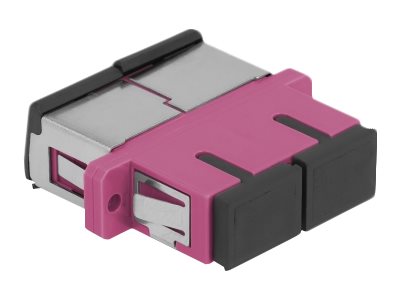 DELOCK LWL Kupplung mit Laserschutzklappe SC Duplex Buchse zu SC Duplex Buchse Multimode violett