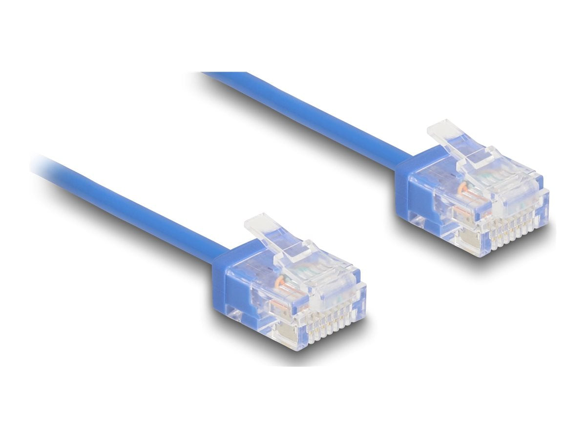 DELOCK RJ45 Netzwerkkabel Cat.6 UTP Ultra Slim 3m blau mit kurzen Steckern
