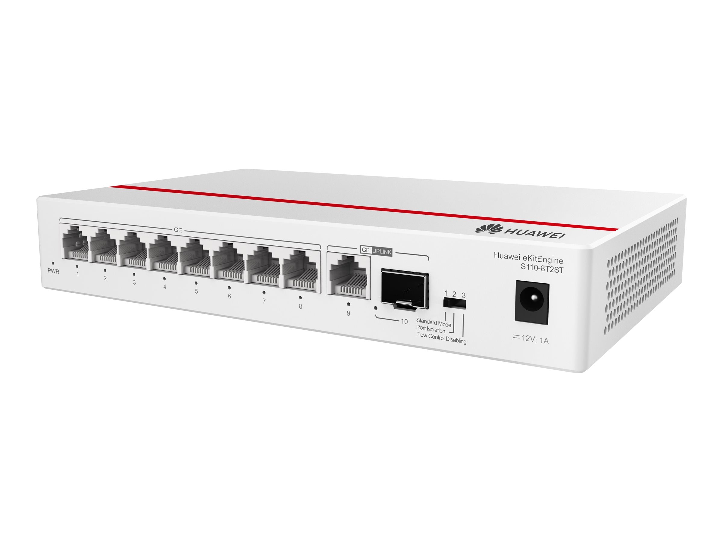 HUAWEI S110-8T2ST 8x10/100/1000BASE-T ports 1xGE SFP port 1x10/100/1000BASE-T port with 7xAC power adapter fanless eKit