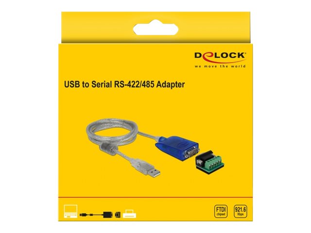 DELOCK Adapter USB Typ-A zu Seriell RS-422/485 DB9 Detailansicht