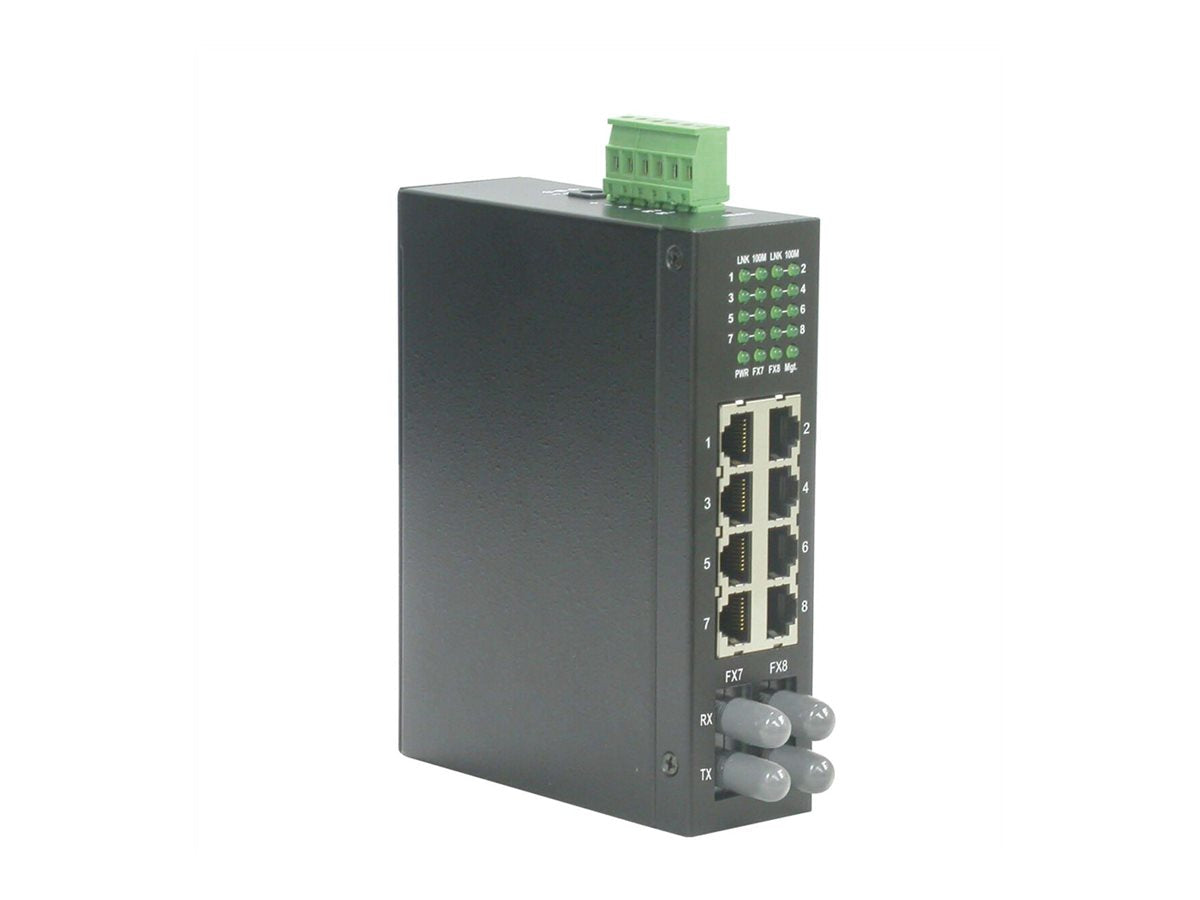 ROLINE Industrie Switch 6x RJ-45 2x ST unmanaged - Vorderansicht
