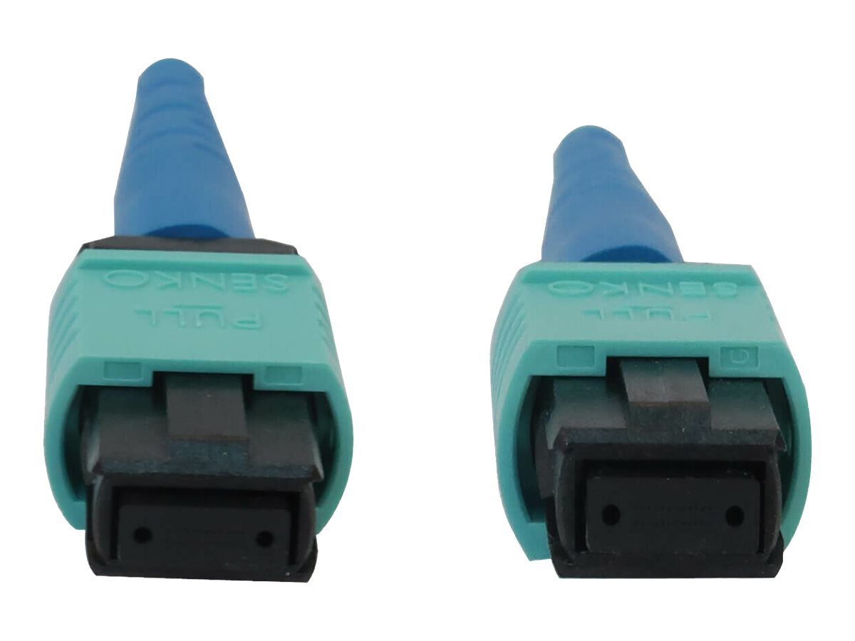 EATON TRIPPLITE 40/100/400G Multimode 50/125 OM3 Fiber Optic Cable 24F MTP/MPO-PC F/F LSZH Aqua 10m 32
