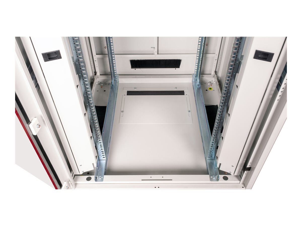 ROLINE Netzwerkschrank Pro 48,26cm 19Zoll 26 HE 800x800 Glastür grau - Seitenansicht