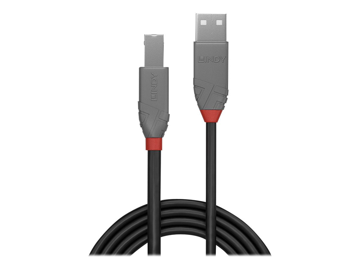 LINDY 3m USB 2.0 A/B Kabel Anthra Line - Vorderansicht